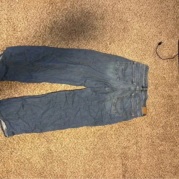 American Eagle Outfitters Blue Distressed Straight Leg Jeans - Picture 3 of 3